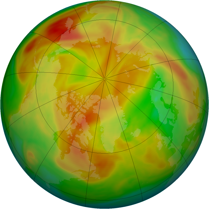 Arctic ozone map for 25 April 2007